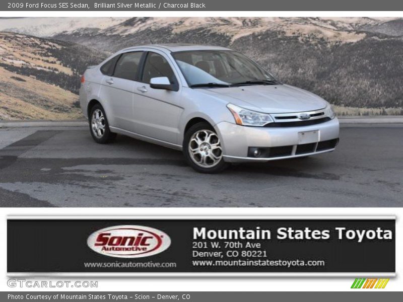 Brilliant Silver Metallic / Charcoal Black 2009 Ford Focus SES Sedan