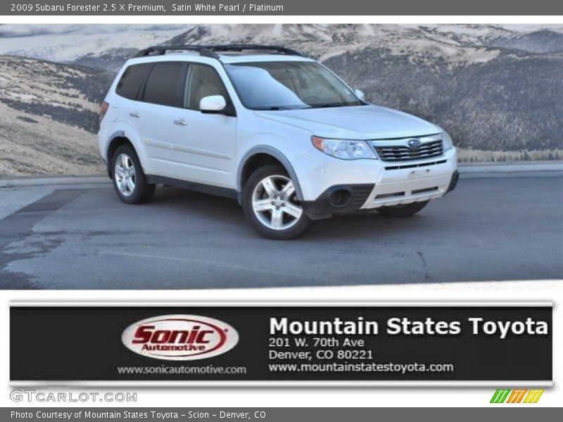 Satin White Pearl / Platinum 2009 Subaru Forester 2.5 X Premium