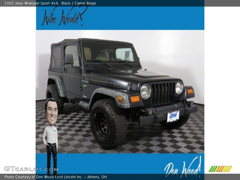 Black / Camel Beige 2002 Jeep Wrangler Sport 4x4
