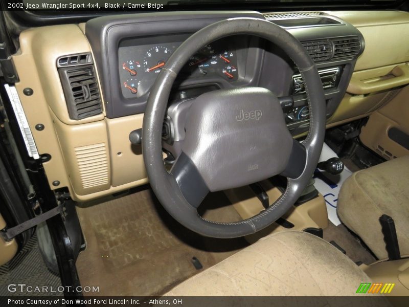 Black / Camel Beige 2002 Jeep Wrangler Sport 4x4