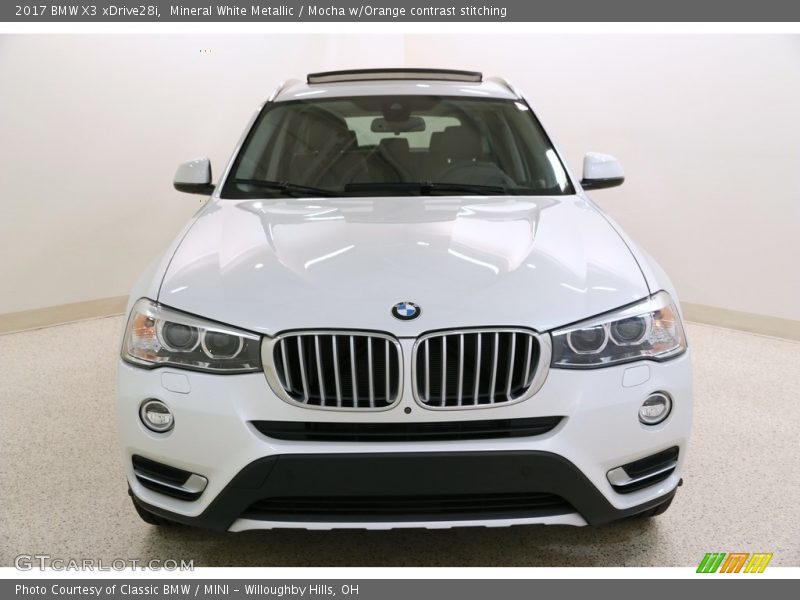 Mineral White Metallic / Mocha w/Orange contrast stitching 2017 BMW X3 xDrive28i