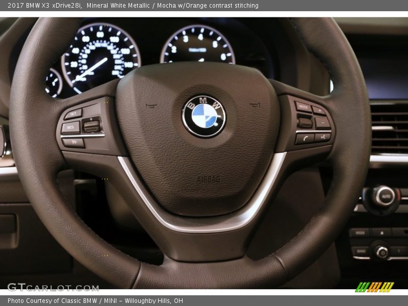 Mineral White Metallic / Mocha w/Orange contrast stitching 2017 BMW X3 xDrive28i