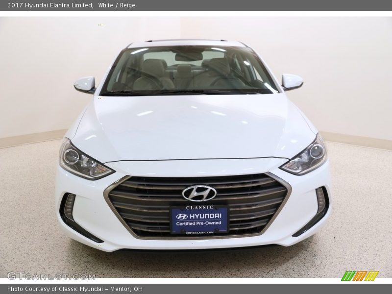 White / Beige 2017 Hyundai Elantra Limited