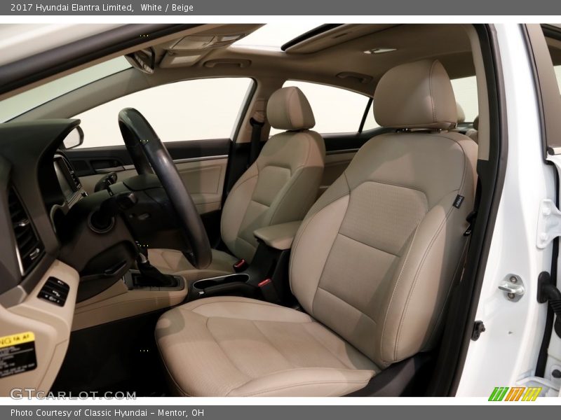 White / Beige 2017 Hyundai Elantra Limited
