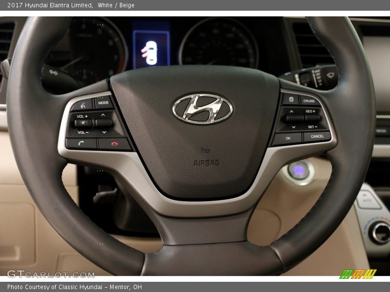 White / Beige 2017 Hyundai Elantra Limited