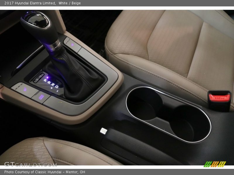 White / Beige 2017 Hyundai Elantra Limited