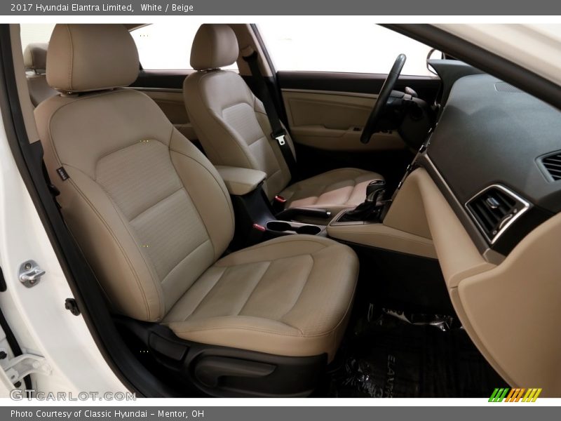 White / Beige 2017 Hyundai Elantra Limited