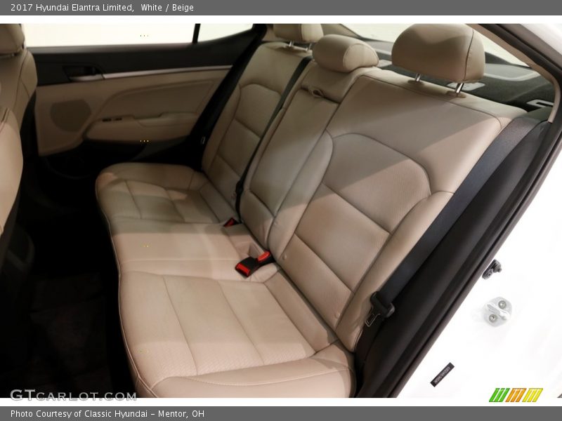 White / Beige 2017 Hyundai Elantra Limited
