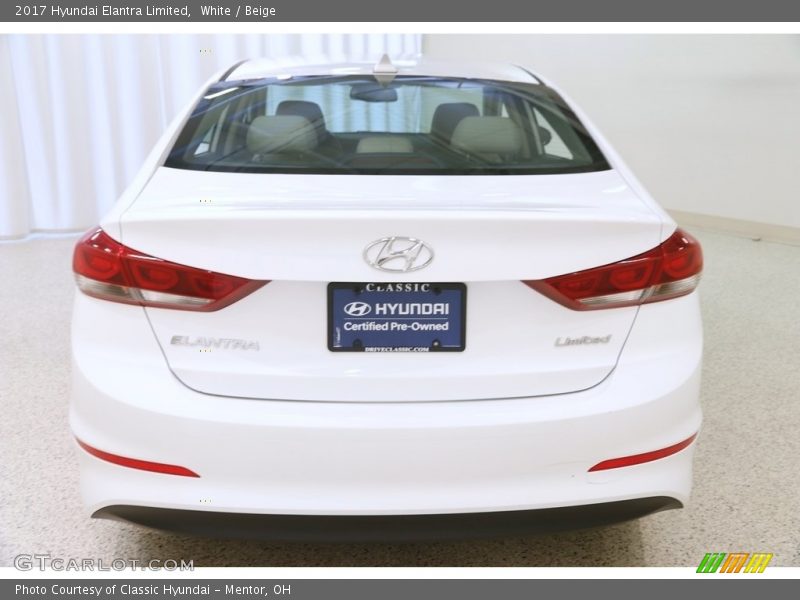 White / Beige 2017 Hyundai Elantra Limited