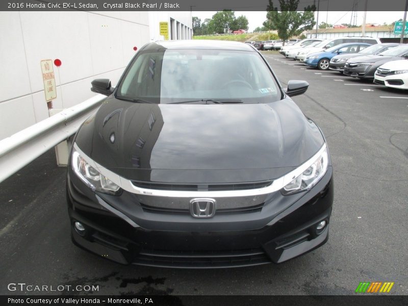 Crystal Black Pearl / Black 2016 Honda Civic EX-L Sedan