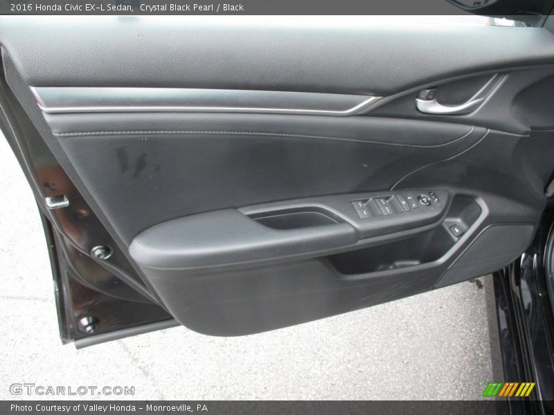 Crystal Black Pearl / Black 2016 Honda Civic EX-L Sedan
