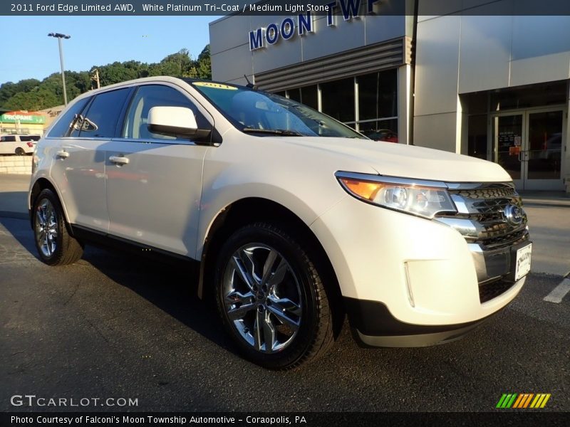 White Platinum Tri-Coat / Medium Light Stone 2011 Ford Edge Limited AWD