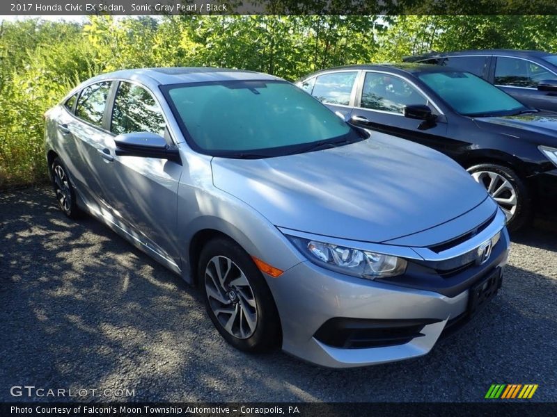 Sonic Gray Pearl / Black 2017 Honda Civic EX Sedan
