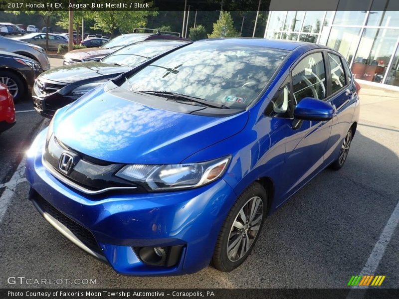 Aegean Blue Metallic / Black 2017 Honda Fit EX