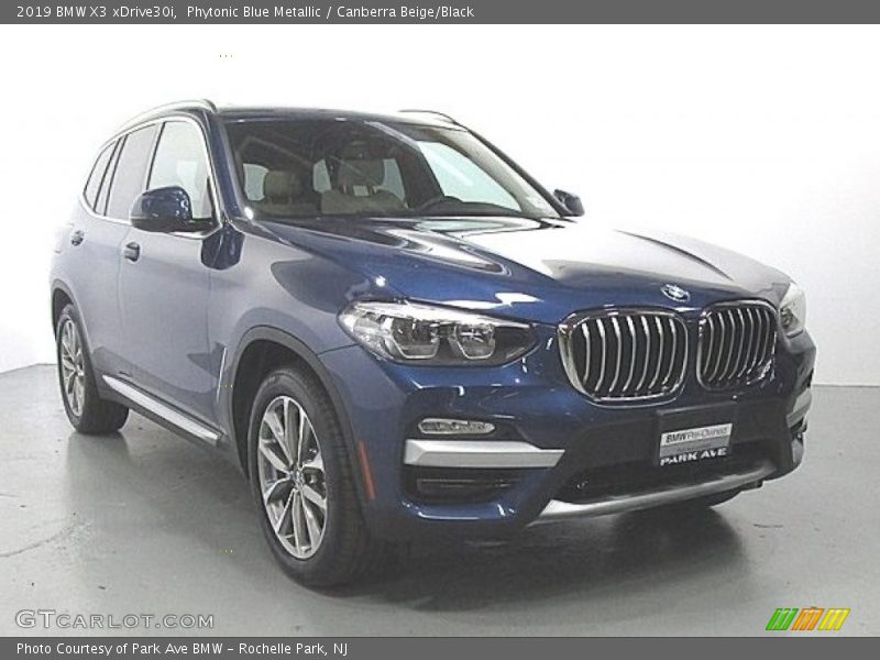 Phytonic Blue Metallic / Canberra Beige/Black 2019 BMW X3 xDrive30i
