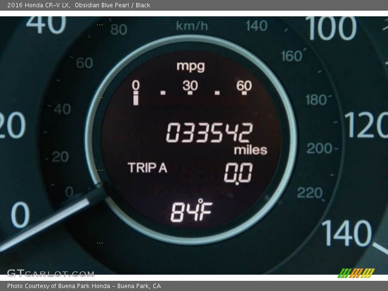 Obsidian Blue Pearl / Black 2016 Honda CR-V LX