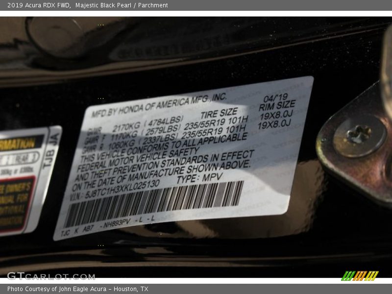 Majestic Black Pearl / Parchment 2019 Acura RDX FWD