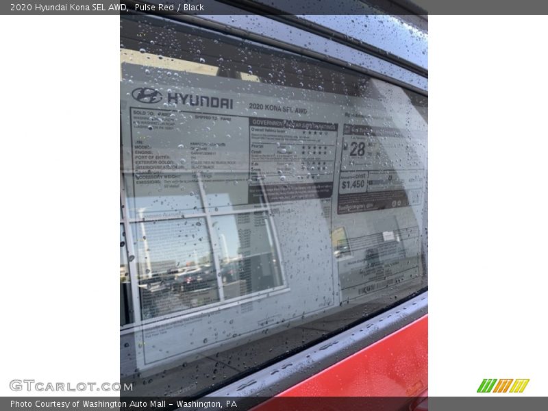 Pulse Red / Black 2020 Hyundai Kona SEL AWD