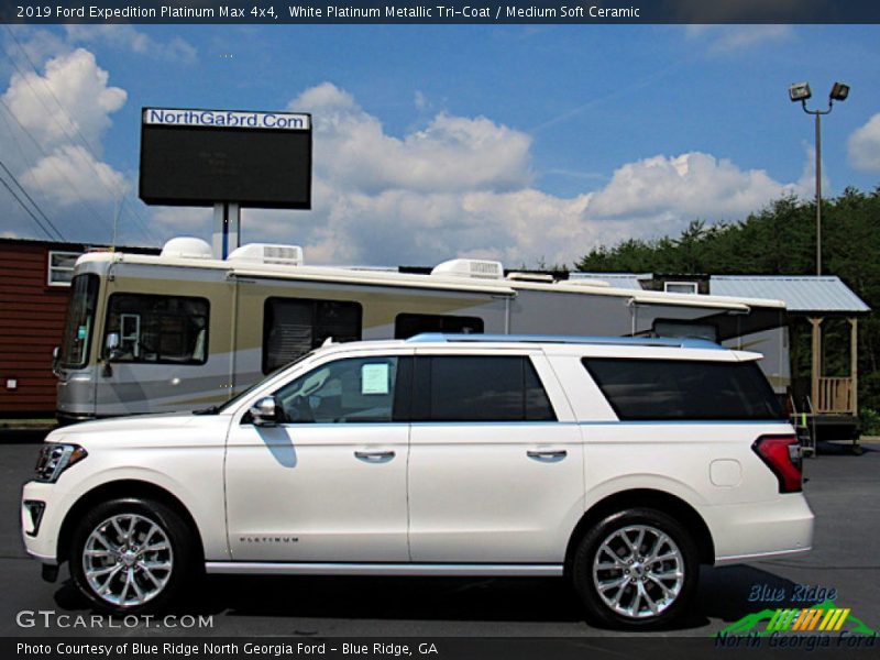 White Platinum Metallic Tri-Coat / Medium Soft Ceramic 2019 Ford Expedition Platinum Max 4x4