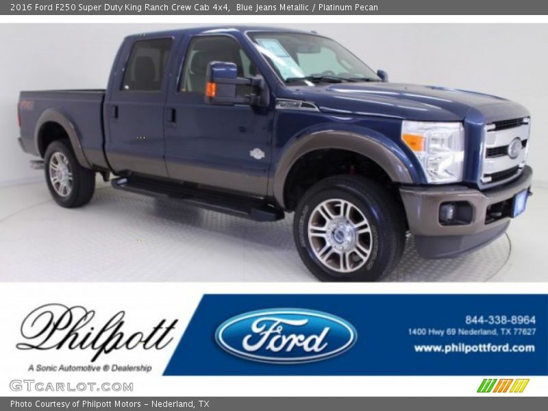 Blue Jeans Metallic / Platinum Pecan 2016 Ford F250 Super Duty King Ranch Crew Cab 4x4