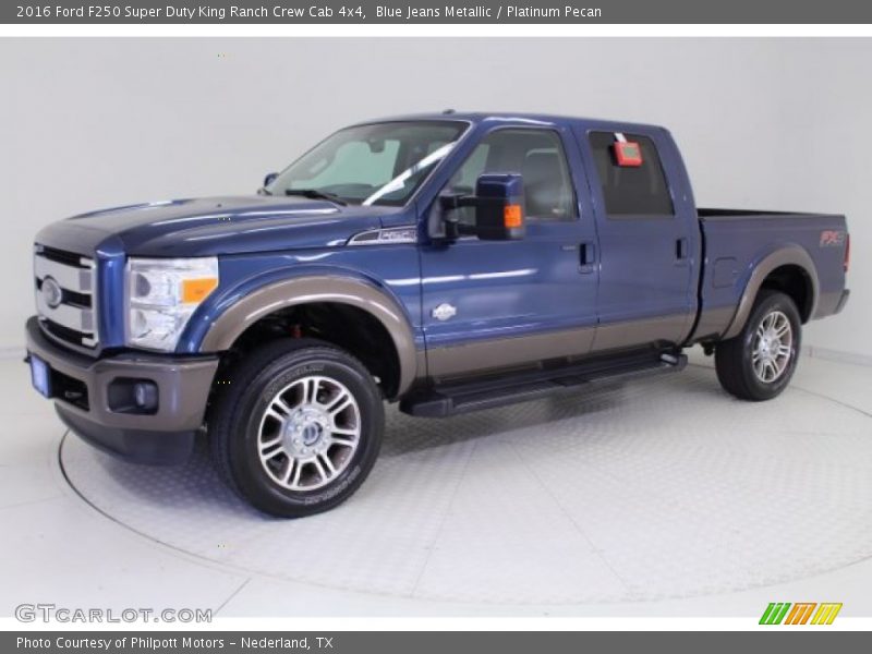 Blue Jeans Metallic / Platinum Pecan 2016 Ford F250 Super Duty King Ranch Crew Cab 4x4
