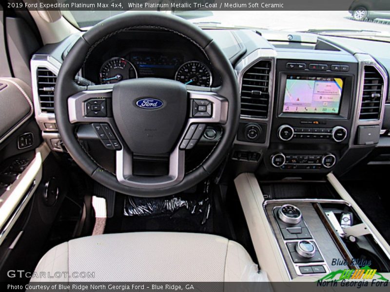 White Platinum Metallic Tri-Coat / Medium Soft Ceramic 2019 Ford Expedition Platinum Max 4x4