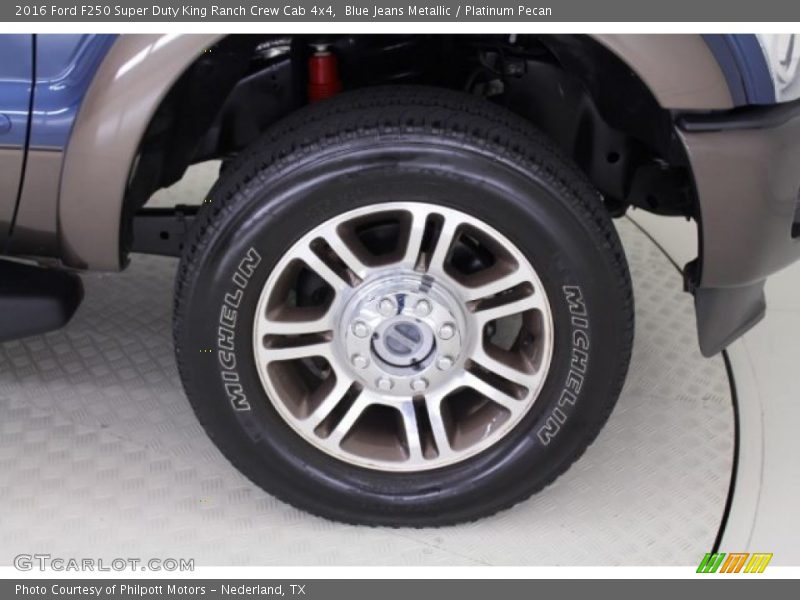 Blue Jeans Metallic / Platinum Pecan 2016 Ford F250 Super Duty King Ranch Crew Cab 4x4