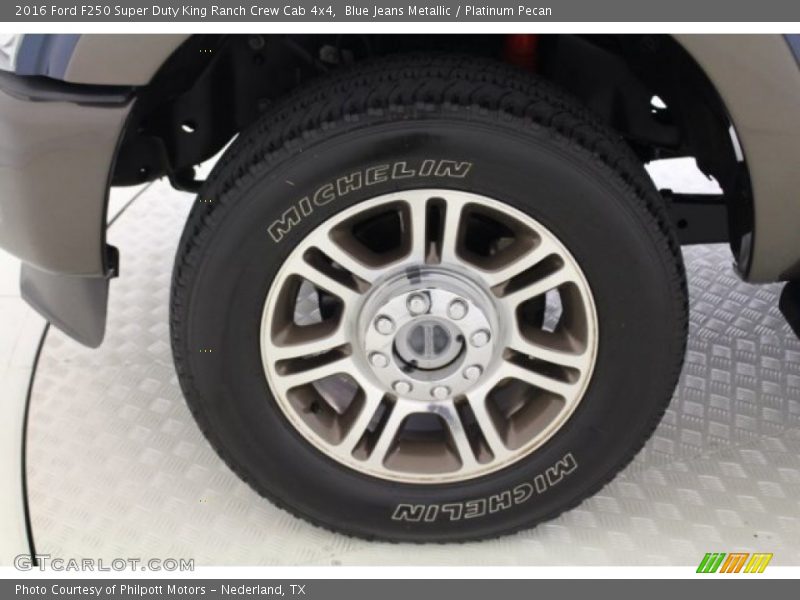 Blue Jeans Metallic / Platinum Pecan 2016 Ford F250 Super Duty King Ranch Crew Cab 4x4