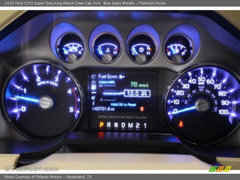 Blue Jeans Metallic / Platinum Pecan 2016 Ford F250 Super Duty King Ranch Crew Cab 4x4
