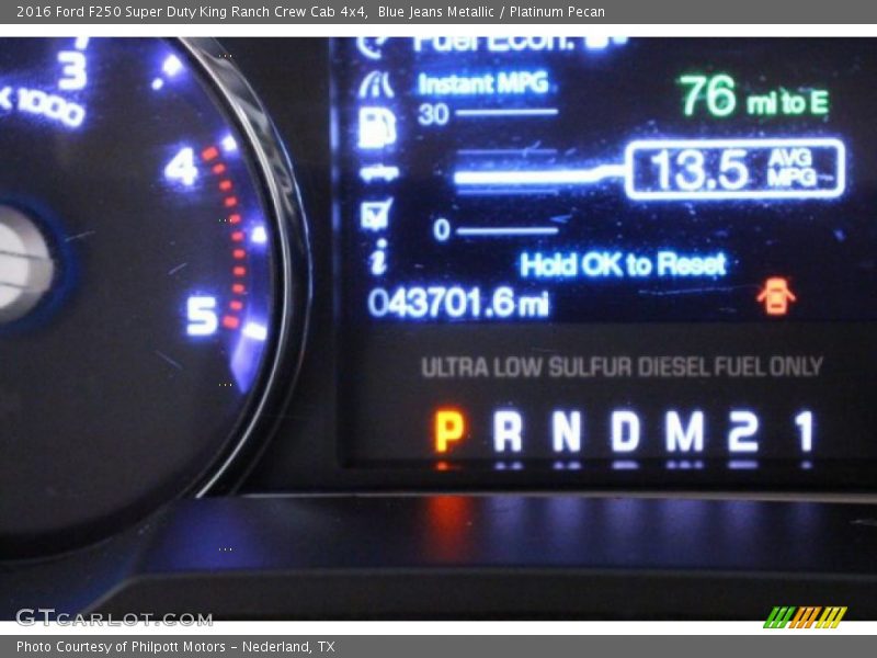 Blue Jeans Metallic / Platinum Pecan 2016 Ford F250 Super Duty King Ranch Crew Cab 4x4