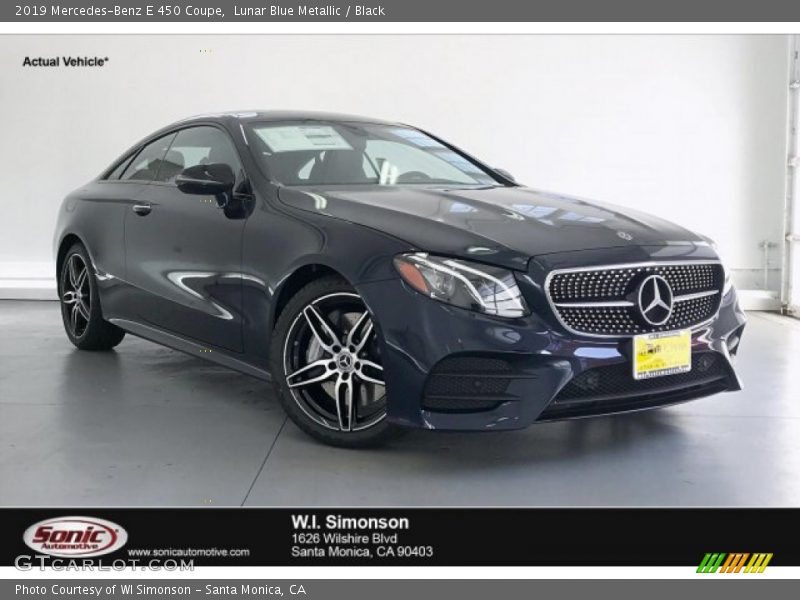 Lunar Blue Metallic / Black 2019 Mercedes-Benz E 450 Coupe