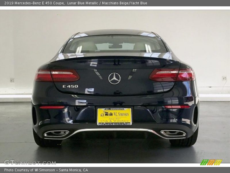 Lunar Blue Metallic / Macchiato Beige/Yacht Blue 2019 Mercedes-Benz E 450 Coupe