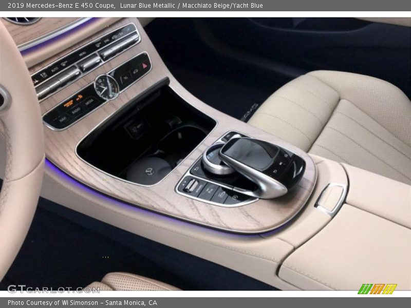 Lunar Blue Metallic / Macchiato Beige/Yacht Blue 2019 Mercedes-Benz E 450 Coupe