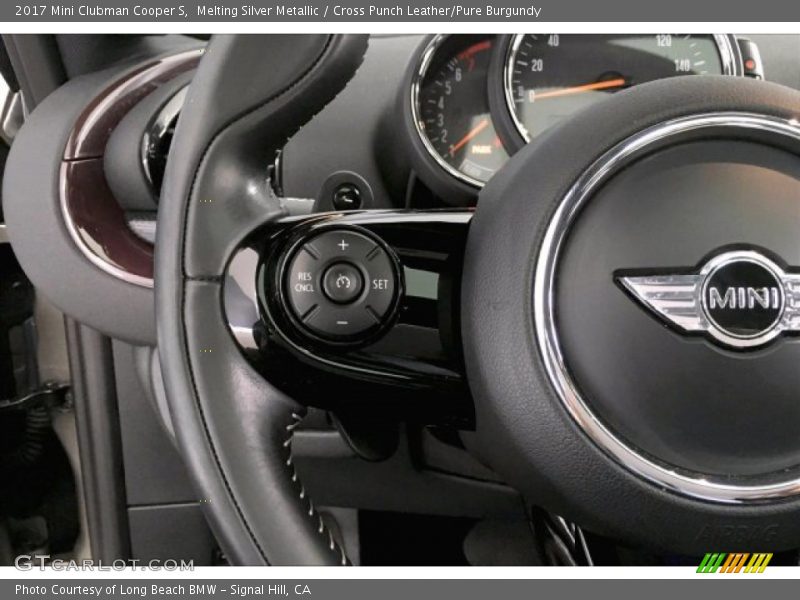 Melting Silver Metallic / Cross Punch Leather/Pure Burgundy 2017 Mini Clubman Cooper S