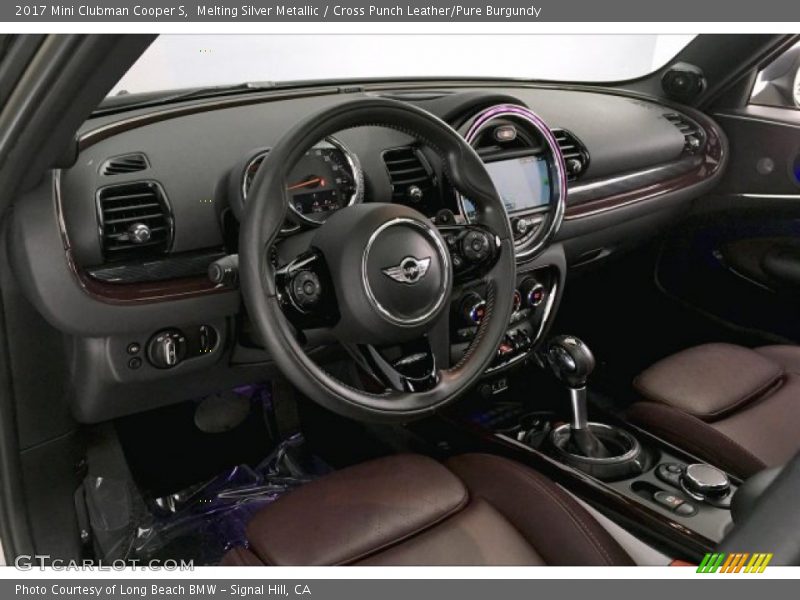Melting Silver Metallic / Cross Punch Leather/Pure Burgundy 2017 Mini Clubman Cooper S