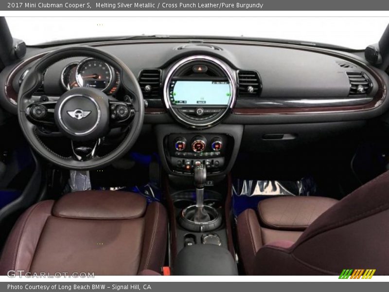 Melting Silver Metallic / Cross Punch Leather/Pure Burgundy 2017 Mini Clubman Cooper S