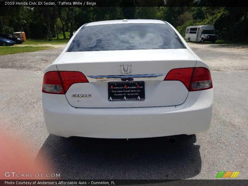 Taffeta White / Beige 2009 Honda Civic EX Sedan
