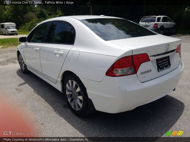 Taffeta White / Beige 2009 Honda Civic EX Sedan