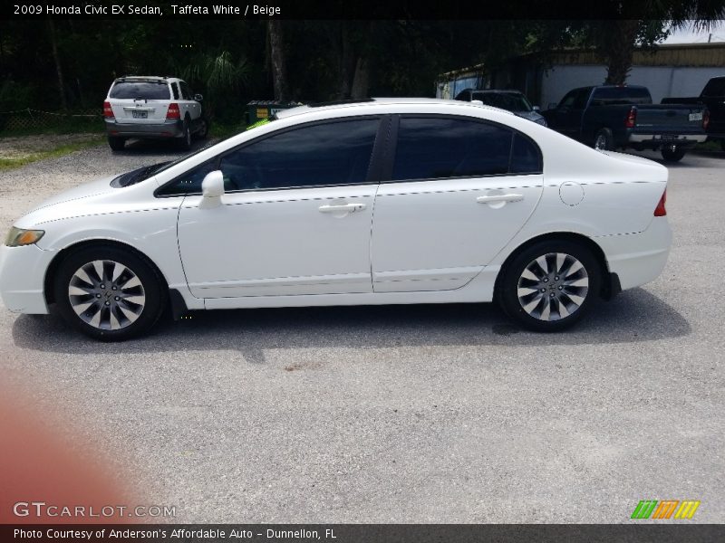 Taffeta White / Beige 2009 Honda Civic EX Sedan