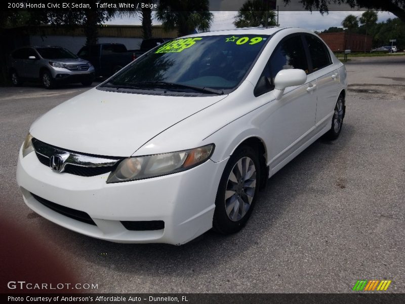 Taffeta White / Beige 2009 Honda Civic EX Sedan