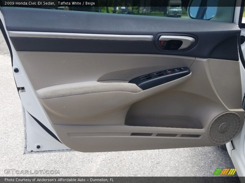 Taffeta White / Beige 2009 Honda Civic EX Sedan