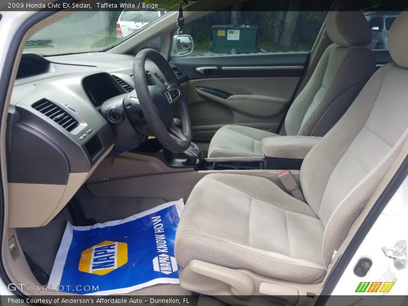 Taffeta White / Beige 2009 Honda Civic EX Sedan