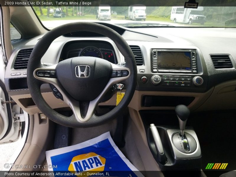 Taffeta White / Beige 2009 Honda Civic EX Sedan
