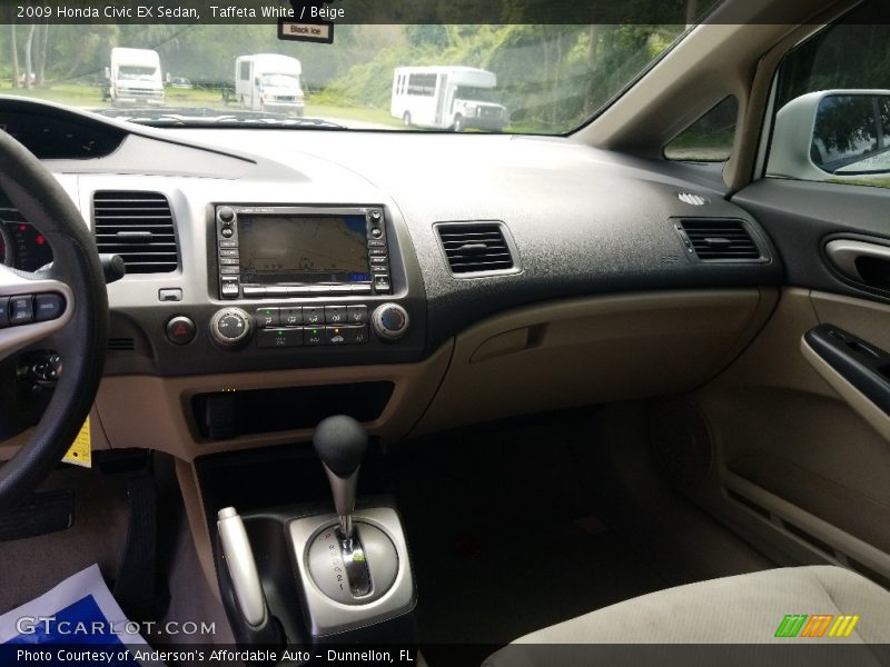 Taffeta White / Beige 2009 Honda Civic EX Sedan