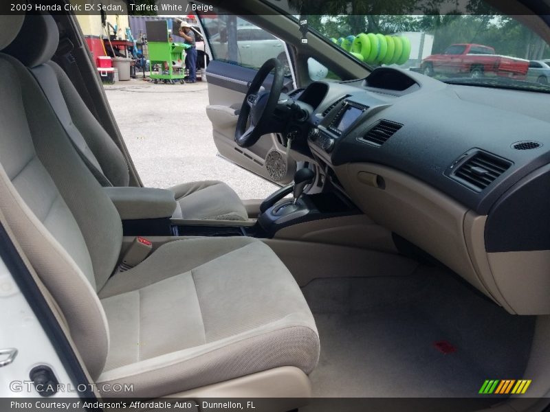 Taffeta White / Beige 2009 Honda Civic EX Sedan