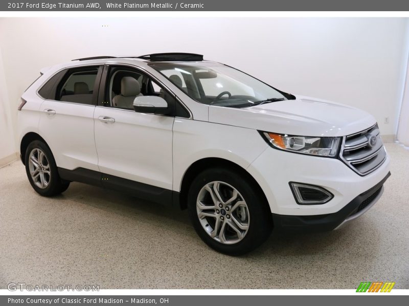 White Platinum Metallic / Ceramic 2017 Ford Edge Titanium AWD