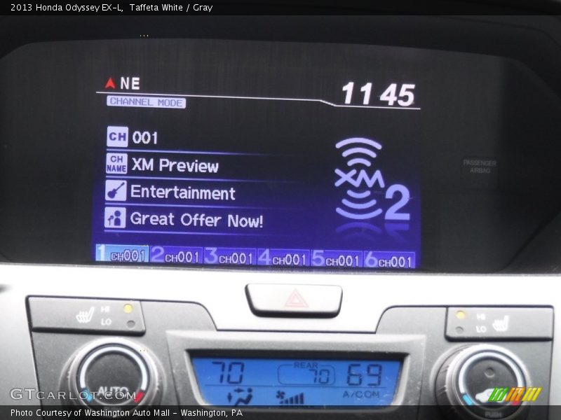Taffeta White / Gray 2013 Honda Odyssey EX-L