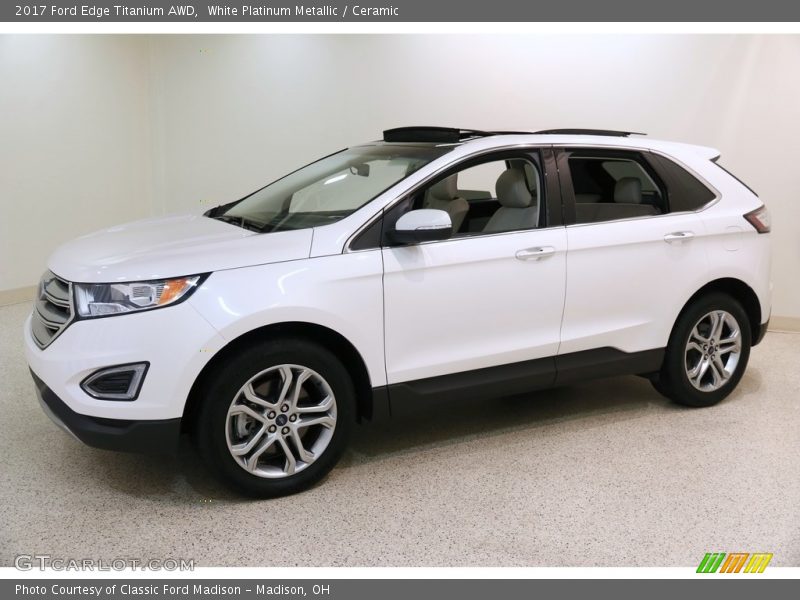 White Platinum Metallic / Ceramic 2017 Ford Edge Titanium AWD