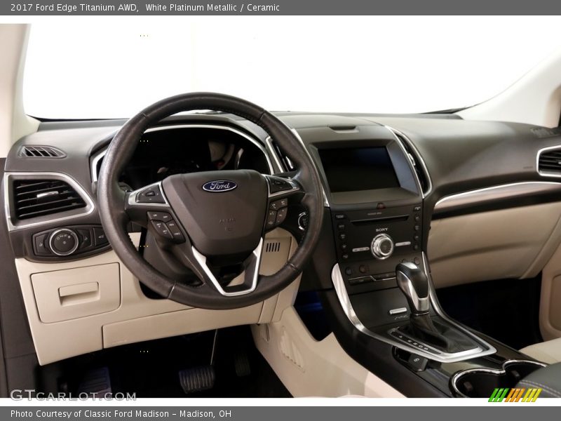 White Platinum Metallic / Ceramic 2017 Ford Edge Titanium AWD