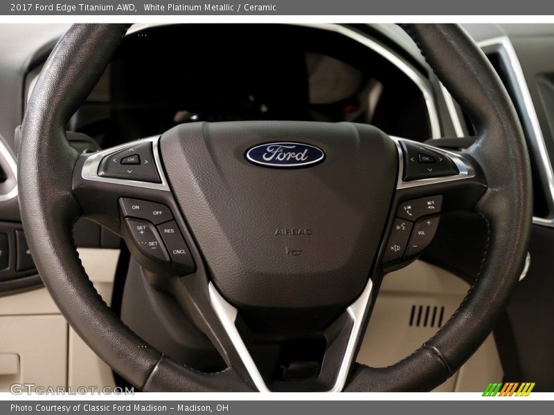 White Platinum Metallic / Ceramic 2017 Ford Edge Titanium AWD